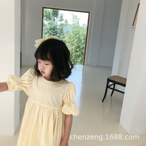 2020 New Lantern Sleeve Pastoral Dress Girls Summer Dress Princess Dress princess
