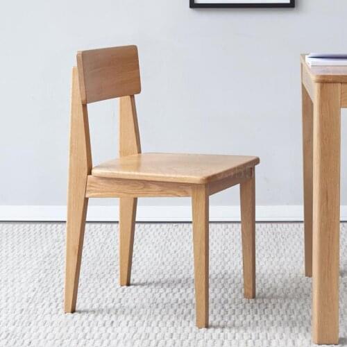 Pure solid wood dining chair oak chair modern minimalist chair green desk chair restaurant Furniture