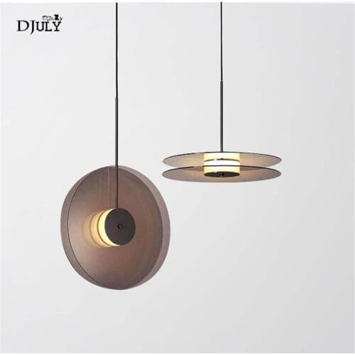 Postmodern glass discs individual pendant lights creative living room decoration hanging lights for bar Fashion led hanging lamp