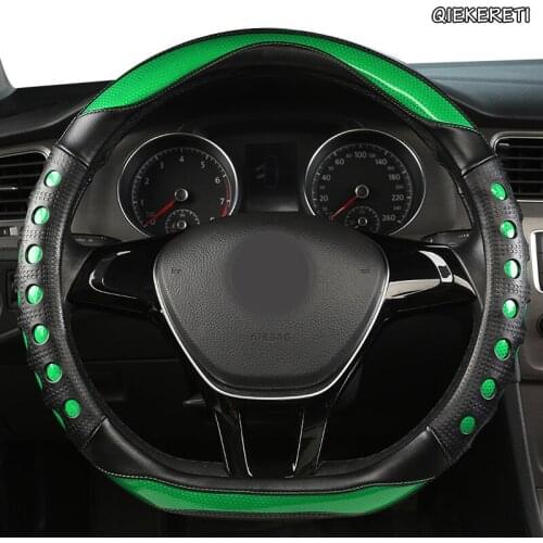 QIEKERETI Microfiber Leather Car Steering Wheel Cover For Hondas Civics CRV BRV Fit Jazz Accords City Freed Mobilio Stream