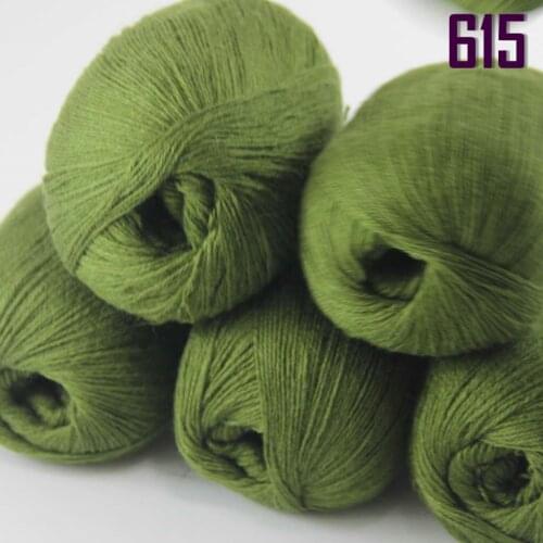 Sale New 5 X50g Balls High Quality 100% pure cashmere luxury warm soft hand knitting Yarn 233-615-5 Olive Green