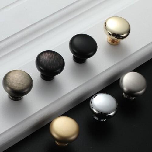Metal Drawer Furniture Cabinet Knob Handle Round Single Hole Zinc Solid Simple Wardrobe Kitchen Cupboard Dresser Door Pull Knob