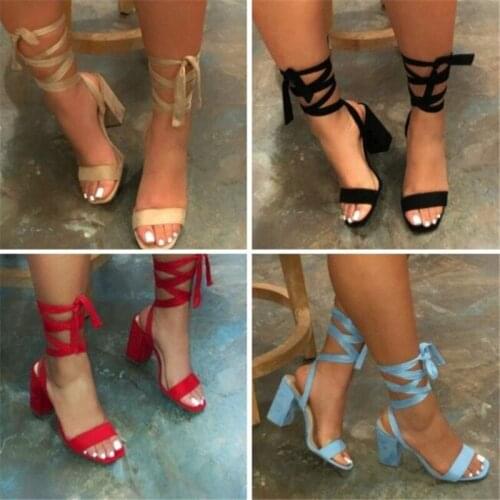 Large size womens sandals summer new style thick heel high heel sandals women fashion casual breathable womens shoes slides