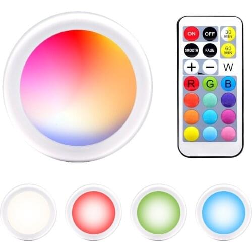 LED Under Cabinet Light RGB 12 Colors Touch Dimmable Night Lamp Stair Hallway Cupboard Wardrobe Light with Remote Control