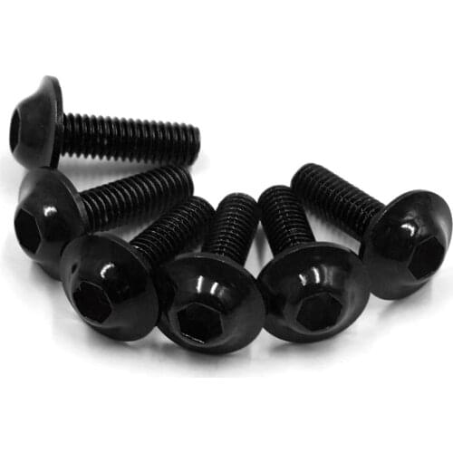 Uxcell a17080700ux0497 6PCS M6 x 20mm Hexagon License Plates Fairing Bolts Screws Black for Motorcycle, 6 Pack