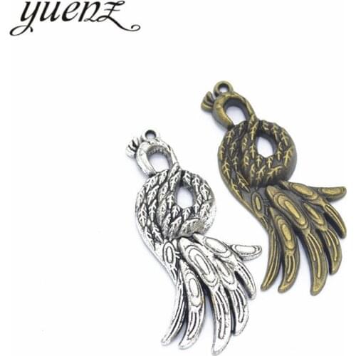 YuenZ 3 pcs Antique Silver color peacock Charm fit for style Bracelets Necklace DIY Metal Jewelry Making 53*29mm D9168