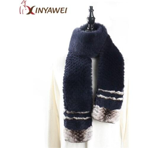 2019 Real Fur Natural Rex Rabbit Fur Scarf Women Winter Warm Rex Rabbit Fur Neckerchief Shawl Russia Genuine Fur Scarves