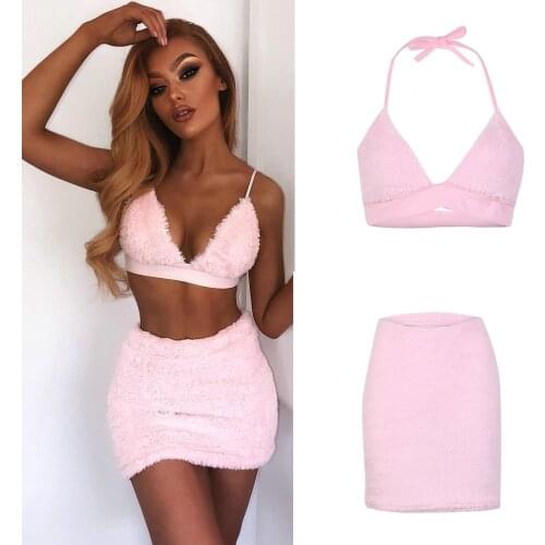 HOT Women 2PCS Sexy Strappy Bodycon Crop Top Mini Skirt Co Ord Set Backless Suits Fashion