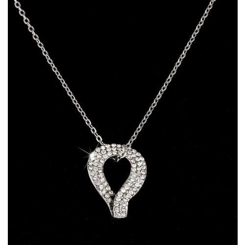 Mziking new Charms white Crystal Water Drop Necklace Pendant for Women Wedding Party Gift Exquisite Circle Necklase Femme Kolye