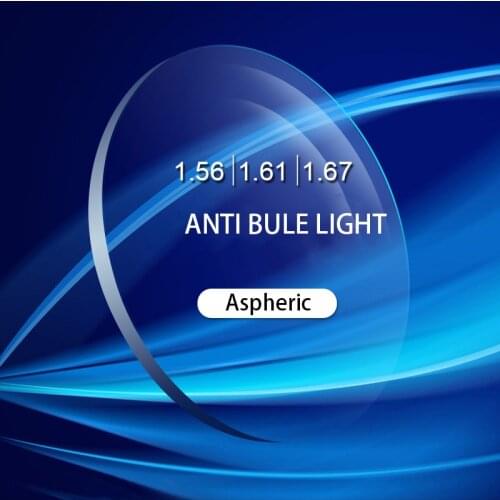 1.56 1.61 1.67 Anti Blue Light Blocking Aspheric Resin Lenses Customized Prescription Glasses Myopia Computer Goggles Lenses