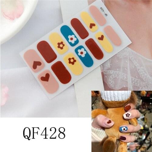 1pc 3D Nail Sticker Liners Stripe Tape Wraps Full Cover Glitter Stickers Self-adhesive Nail Art Decorations Manicure QF418-444