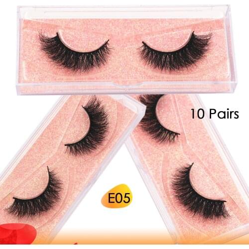 10 pairs Eyelashes 3D Mink Lashes Makeup Handmade Full Strip Mink Eyelashes Soft Fluffy Eyelashes Full Volume Eyelashes Makeup
