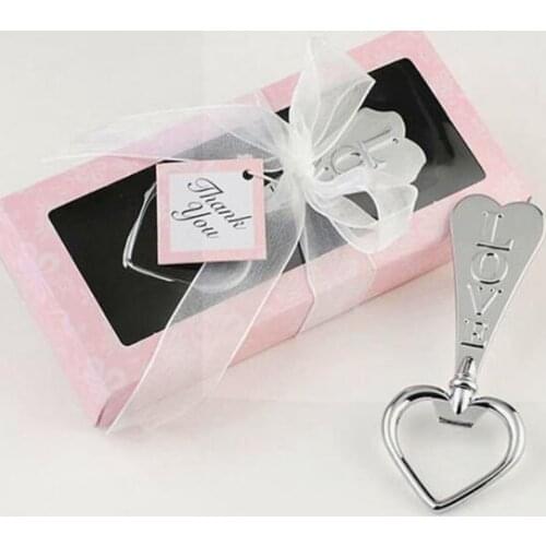 100pcs/lot Wedding Favor Gift&Souvenirs "LOVE" Heart-shape Bottle Opener