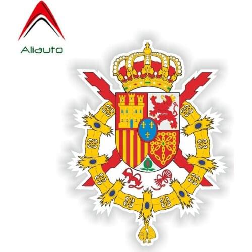 Aliauto Funny Creative Car Sticker Spain Coat of Arms Automobile Body Waterproof Sunscreen Anti-UV Reflective Decal,10cm*14cm