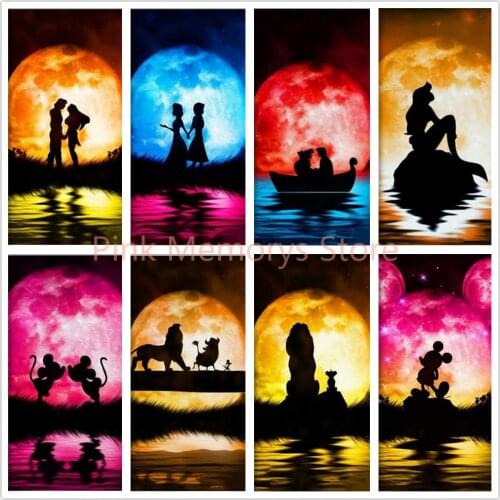 Diamond Embroidery Disney Princess Shadow Moon 5D Diamond Painting Mickey Cross Stitch Kit Mosaic Picture Cartoon Home Decor