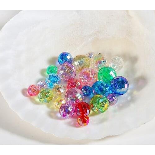 200-100pcs 6/8/10mm Rondelle Faceted Acrylic Beads Loose Spacer Beads For Handmade DIY Bracelet Necklace Jewelry Making