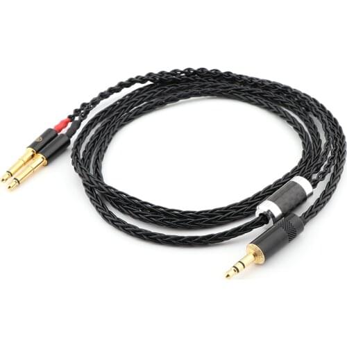 Hi-end 8 Cores 3.5mm Stereo Plug Audio Upgrade Cable hifi audio 3.5mm male plug AUX cable