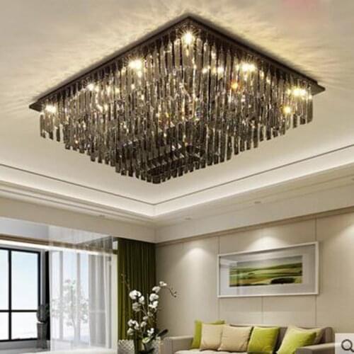 Crystal lamp rectangular living room lighting modern minimalist LED ceiling lamp bedroom lamp restaurant lighting lighting led