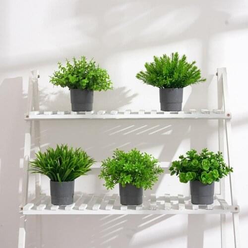 Simulation Grass No Watering Decorative Green Fadeless PVC Artificial Bonsai Plants for Home
