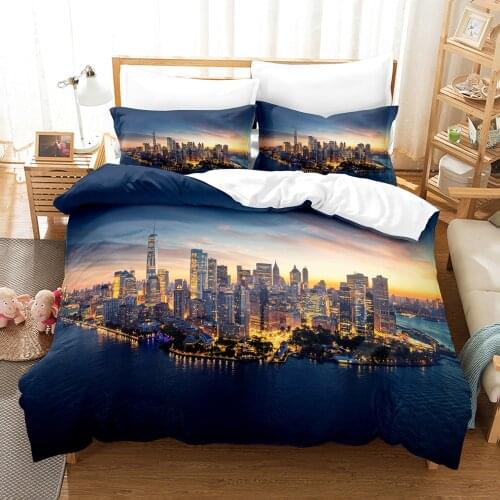 Skyscrapers Bedding Set Single Twin Full Queen King Size Mountain Scenery Bed Set Childrens Kid Bedroom Duvetcover Sets 009