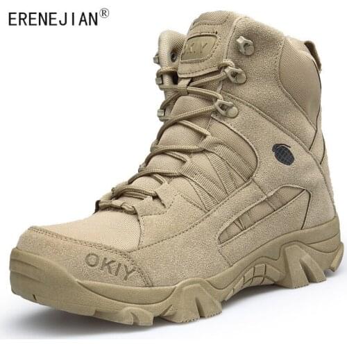 ERENEJIAN Mens Outdoor Hiking Climbing Trekking Boots Military Style Tactical Combat Ankle Boots Workwear Shoes Footwear