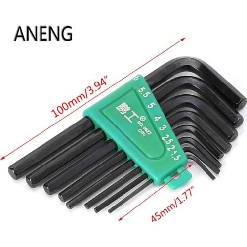 ANENG 8 Pcs 1.5mm-6mm Hexagon Hex Allen Key Set Wrench Cycling Repair Tool Kit