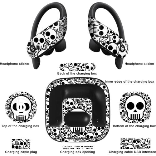 YCSTICKER New Personalized Film Set Anti-scratch Stickers for Powerbeats Pro Earphone Sticker Protective Film Skin