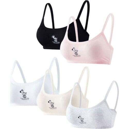 2020 New Girl Underwear Soft Cotton Bra for Kids Teenager Training Vest Underwear Puberty