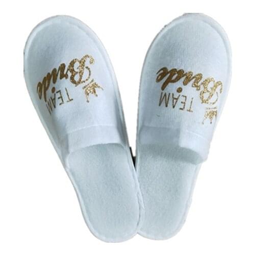 1 Pair Team Bride Disposable Slippers Bride To Be Hen Party Wedding Decoration Bridesmaid Party Decoration Bride Shower-7