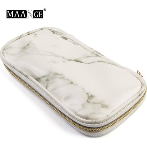 Factory Direct MAANGE Portable Marble Makeup Brush Bag Makeup Tools Cosmetic Bag Hot Selling Gift for Women