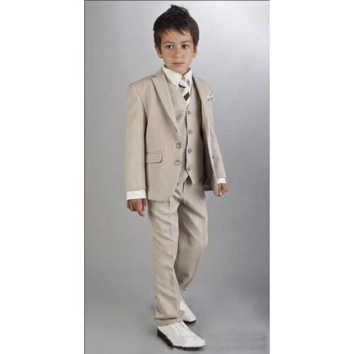 Boys Grey Suit Communion Suit First Communion Red Chalice Tie/Boys Formal Wear Tuxedos/Children Wedding Blazer/Kid Boy Suits