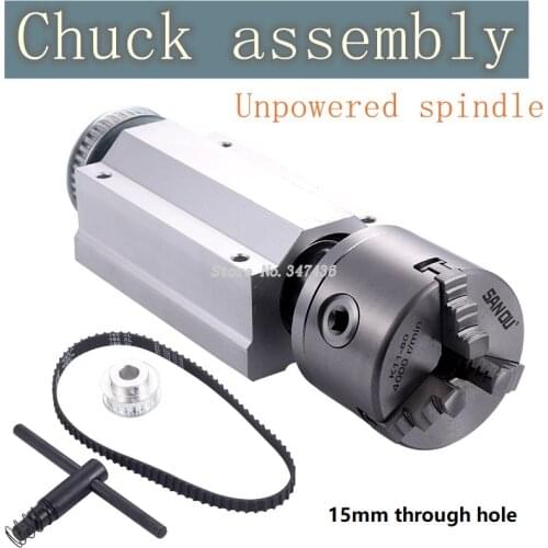 No Power Spindle Assembly Small Lathe Accessories Trimming Belt Chuck Micro LatheBead Machine Assembly DIY Woodworking Cutting