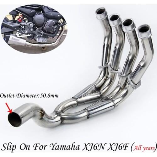 Motorcycle Header Link Pipe Stainless Steel Front Connect Pipe Without Muffler Tail Slip On For Yamaha XJ6N XJ6F Scooter Escape