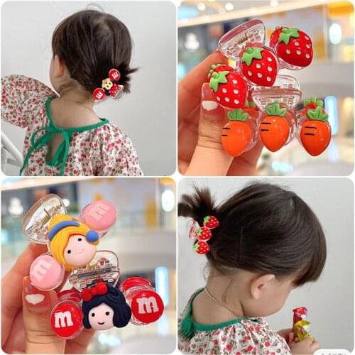 3 Pcs/Set Women Girls Cute Cartoon Fruit Flower Claws Clips Children Lovely Acrylic Hair Claws Female Hairpins Hair Accessories