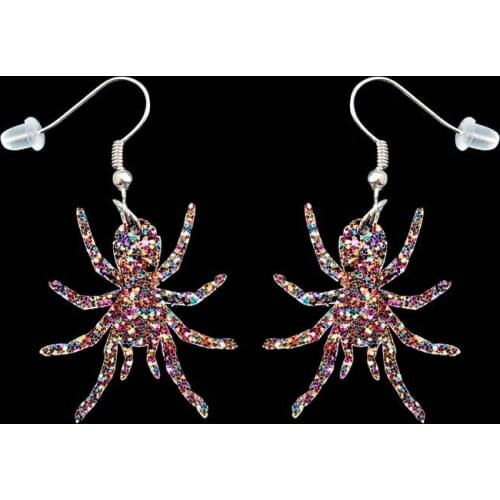 Women Punk Earrings spider Pandent Earrings Charm Hip Hop Girls Gift Cute Hook acrylic jewelry Evening Party Earring