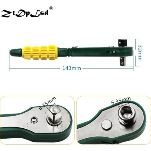 ZtDpLsd Rapid Ratchet Wrench 1/4" Screwdriver Rod Quick Socket Wrench Tools Yellow Green Adjustable Wrench Span Quick Release