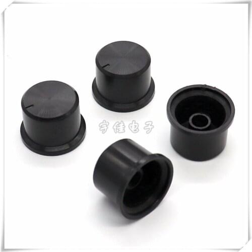 10 Piece 24.5 * 17mm black plastic knob flower shaft inner hole 6mm potentiometer switch adjustment knob