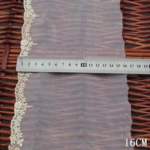 30/27/28Yards Flower Edge Tulle Mesh Fabric Embroidered Lace Trim Embroidery Sewing Crafts Doll Material Bra Underwear Skirt