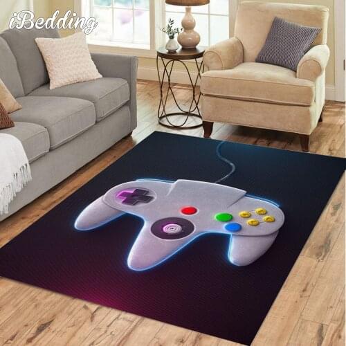 3D N 64 Controller Carpet for Home Living Room Cartoon Anime Floor Mats Large Area Rugs Entrance Doormat Gamer Bedroom Decor
