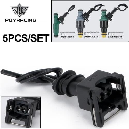 5Pcs/Set Injector Dynamics EV1 Pigtail Clip Connector Fuel Injector Connectors For Many Cars EV1 Injector Plug PQY-FIC14