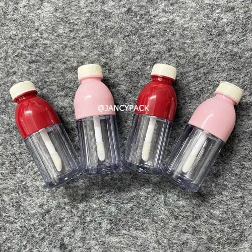 8ml cute plastic Clear Cola Water Bottle Lip Gloss Tubes Cosmetic Bulk Lipgloss Wand Empty Container Mini Lip Gloss tube