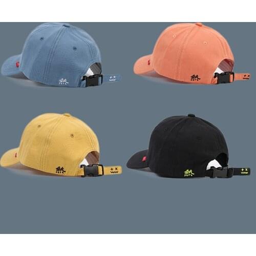 New Style Women Cotton Cap Girls Personality Japanese Text Embroidery Baseball Cap Summer Outdoor Sunscreen Soft Top Hat