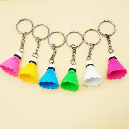 1pcs Creative Mini Badminton Keychain Cute Shuttlecock Key Chains PVC Keyring Colorful Car Holder Bag Pendant Jewelry Club Gifts