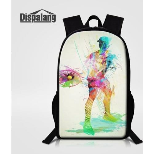 Dispalang Mens Casual Daily Daypacks Newly Design Ball Tennies Printing School Backpack For Teenage Boy Male Shoulder Bags Pack