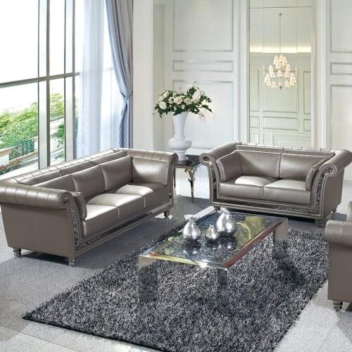 Living room Sofa Chesterfield genuine leather couch Nordic muebles de sala cama puff asiento sala futon shiny stainless steel