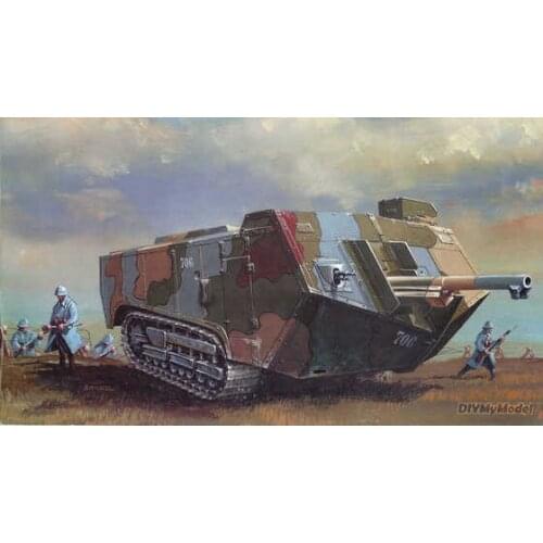 DIYMyModeI French Saint chamond tank DIY Handcraft Paper Model KIT Handmade Toy Puzzles Gift Movie props