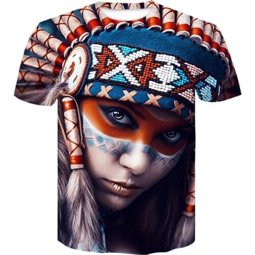 Indians 3D Printed tshirt Beauty harajuku Short sleeve round neck t shirt Personality Daily T shirt Classic tops Streetwear