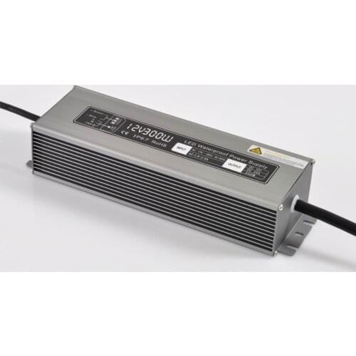 12V/300W waterproof switch mode Power Supply;IP67 rated;AC170-240V/AC90-130V input;DC12V output