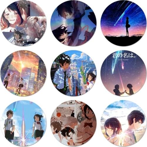 Kiminonawa Your Name Japanese anime Icons Pins Badge Decoration Brooches Metal Badges For Backpack Decoration