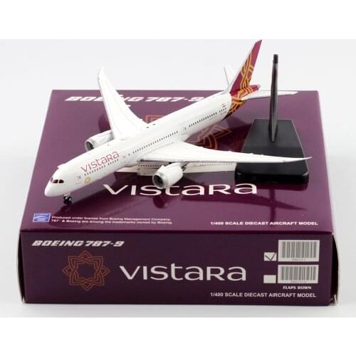 1:400 Alloy Collectible Plane JC Wings XX4251 Vistara Airlines "Dreamliner" Boeing B787-9 Diecast Aircraft Jet Model Reg#VT-TSE